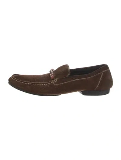 Pre-owned A.testoni Suede Loafers In Brown