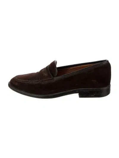 Pre-owned A.testoni Suede Loafers In Brown