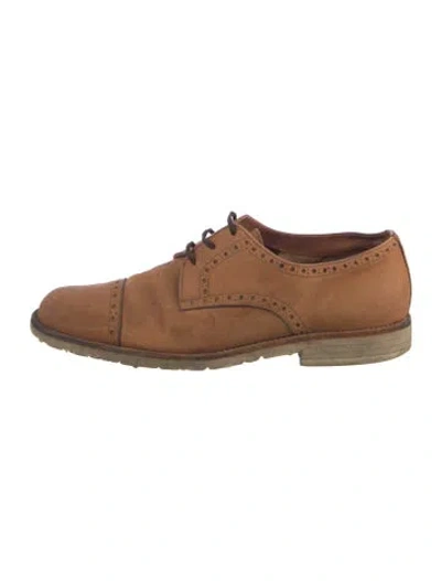 Pre-owned A.testoni Suede Oxfords In Brown