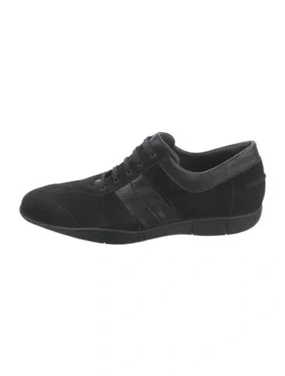 Pre-owned A.testoni Suede Sneakers In Black