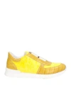 A.testoni Testoni Woman Sneakers Yellow Size 6.5 Leather, Textile Fibers In Yellow