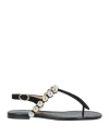 A.testoni Toe Strap Sandals In Black