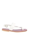 A.testoni A. Testoni Woman Toe Strap Sandals White Size 6 Soft Leather In White