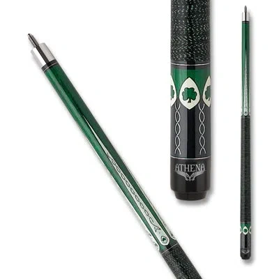 Athena Ath08 Shamrock Pool Cue Billiard Stick Billiards Cues In Black;silver;green