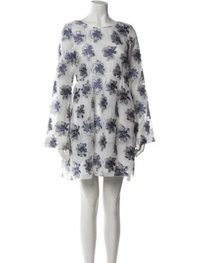 Pre-owned Athena Procopiou Floral Print Mini Dress In Gray