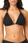 Athena Riley Halter Triangle Bra Bikini Top In Black
