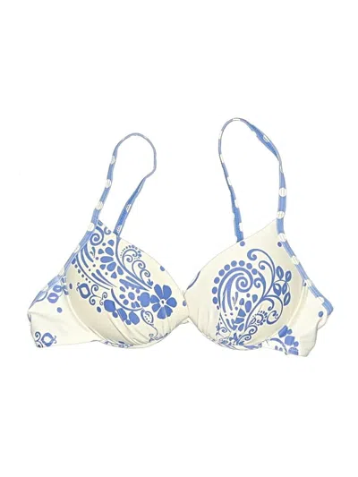 Pre-owned Athena Swimsuit Top Ivory Paisley Pattern Swimwear