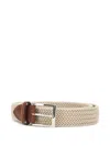 Athison Woven Pin-buckle Belt In Neutral