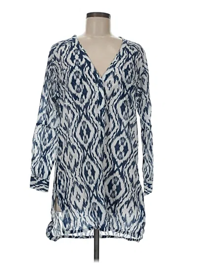 Pre-owned Athleta 3/4 Sleeve Blouse In Blue