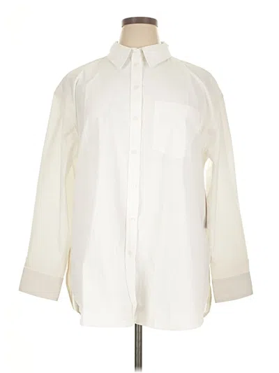 Pre-owned Athleta 3/4 Sleeve Blouse In White