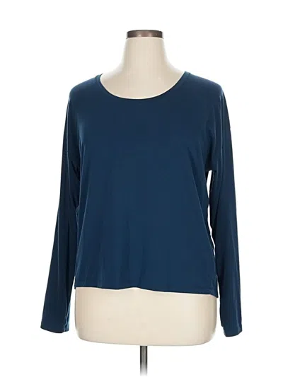 Pre-owned Athleta 3/4 Sleeve T-shirt In Blue