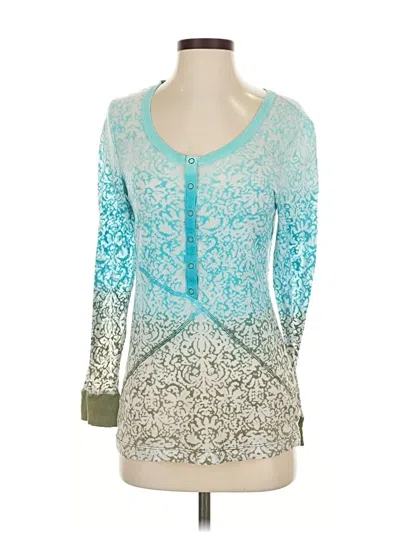 Pre-owned Athleta 3/4 Sleeve T-shirt In Blue