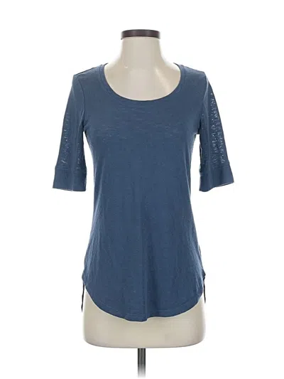 Pre-owned Athleta 3/4 Sleeve T-shirt In Blue