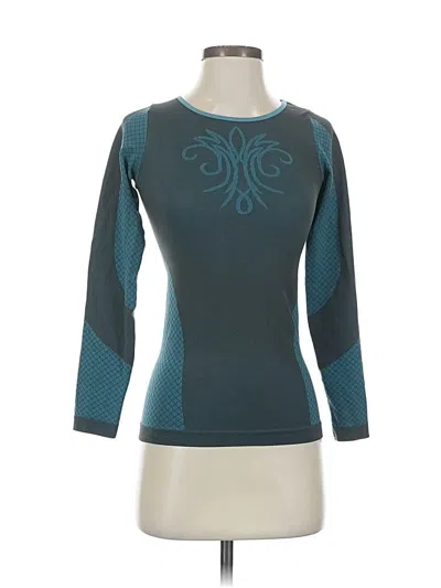 Pre-owned Athleta 3/4 Sleeve T-shirt In Blue