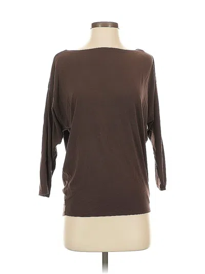 Pre-owned Athleta 3/4 Sleeve T-shirt In Brown