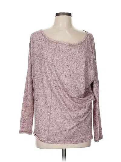 Pre-owned Athleta 3/4 Sleeve T-shirt In Burgundy