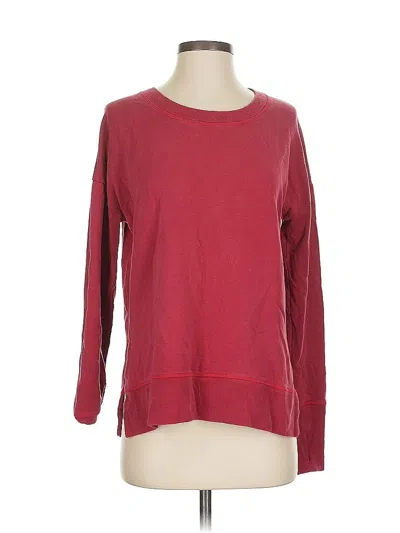 Pre-owned Athleta 3/4 Sleeve T-shirt In Burgundy