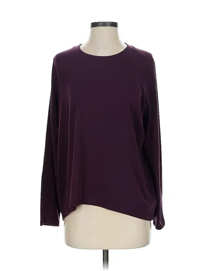 Pre-owned Athleta 3/4 Sleeve T-shirt In Burgundy