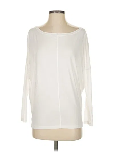 Pre-owned Athleta 3/4 Sleeve T-shirt In White