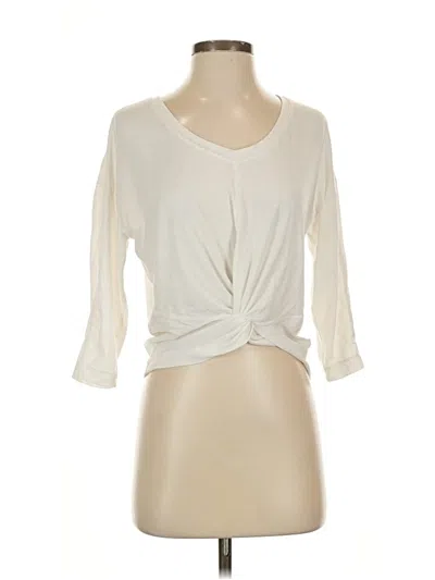 Pre-owned Athleta 3/4 Sleeve T-shirt In White