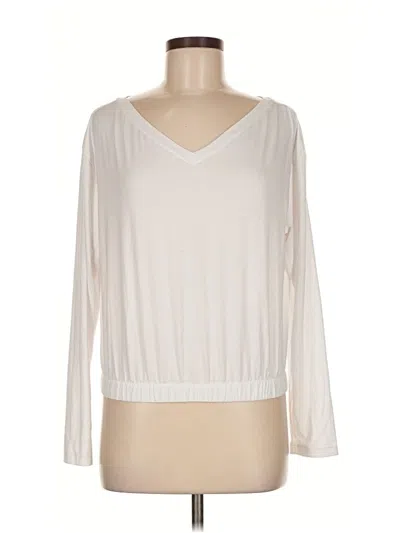 Pre-owned Athleta 3/4 Sleeve T-shirt In White