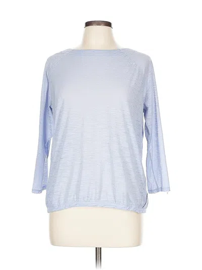 Pre-owned Athleta 3/4 Sleeve Top Blue Boatneck Tops