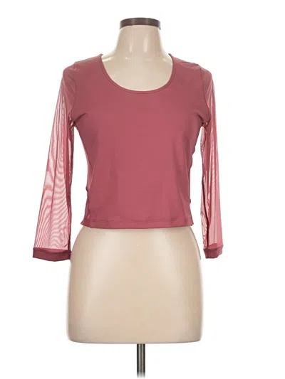Pre-owned Athleta 3/4 Sleeve Top Burgundy Scoop Neck Tops