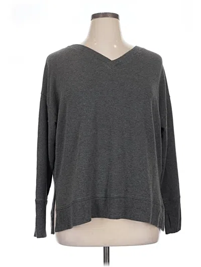 Pre-owned Athleta 3/4 Sleeve Top Gray V Neck Tops