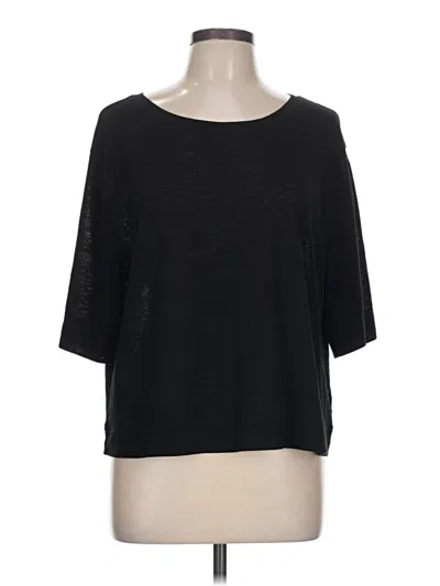 Pre-owned Athleta 3/4 Sleeve T-shirt In Black