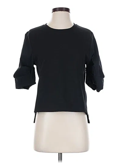 Pre-owned Athleta 3/4 Sleeve T-shirt In Black