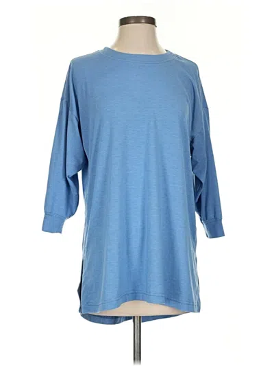 Pre-owned Athleta 3/4 Sleeve T-shirt In Blue