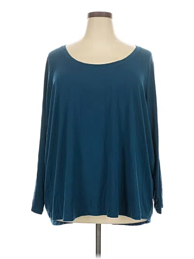 Pre-owned Athleta 3/4 Sleeve T-shirt In Blue