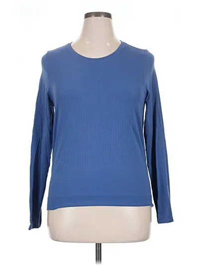 Pre-owned Athleta 3/4 Sleeve T-shirt In Blue