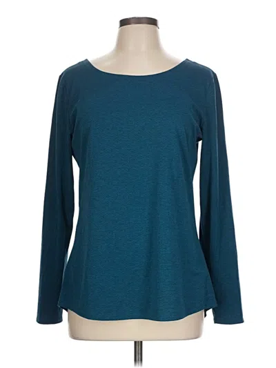 Pre-owned Athleta 3/4 Sleeve T-shirt In Blue