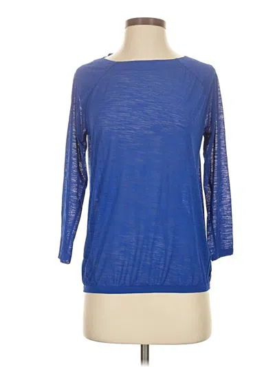 Pre-owned Athleta 3/4 Sleeve T-shirt In Blue