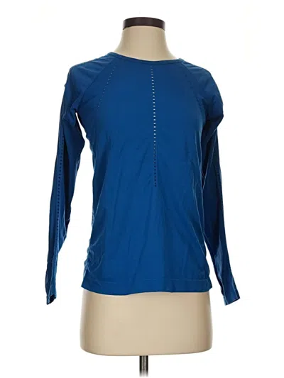 Pre-owned Athleta 3/4 Sleeve T-shirt In Blue