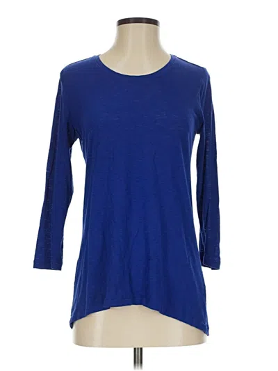 Pre-owned Athleta 3/4 Sleeve T-shirt In Blue