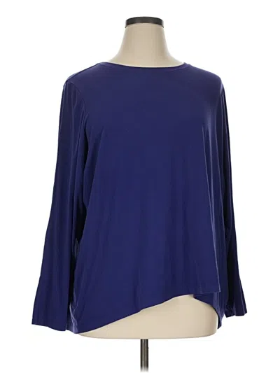 Pre-owned Athleta 3/4 Sleeve T-shirt In Blue