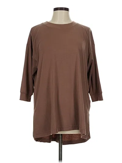 Pre-owned Athleta 3/4 Sleeve T-shirt In Brown