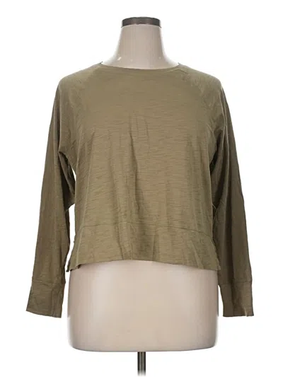 Pre-owned Athleta 3/4 Sleeve T-shirt In Brown