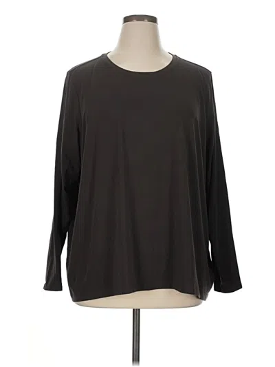 Pre-owned Athleta 3/4 Sleeve T-shirt In Brown