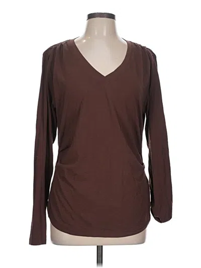 Pre-owned Athleta 3/4 Sleeve T-shirt In Brown