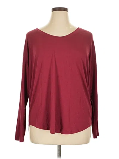 Pre-owned Athleta 3/4 Sleeve T-shirt In Burgundy