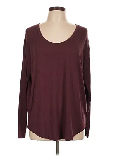 Pre-owned Athleta 3/4 Sleeve T-shirt In Burgundy