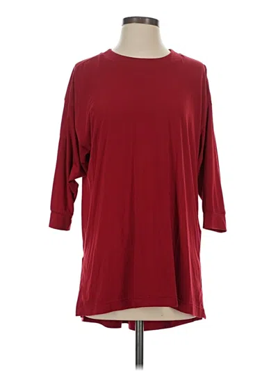 Pre-owned Athleta 3/4 Sleeve T-shirt In Burgundy