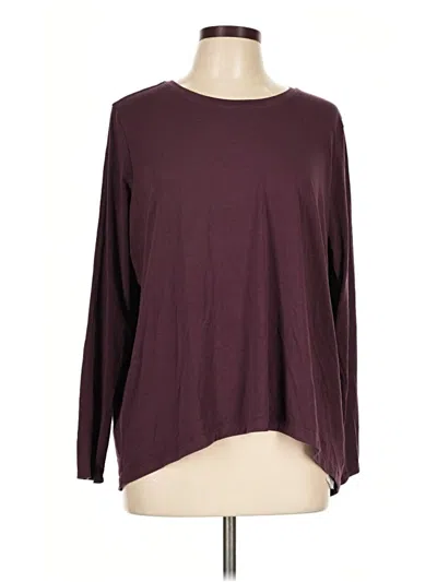 Pre-owned Athleta 3/4 Sleeve T-shirt In Burgundy