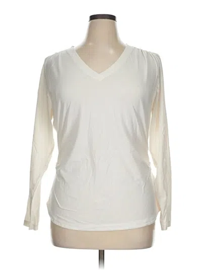 Pre-owned Athleta 3/4 Sleeve T-shirt In Ivory