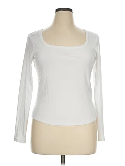 Pre-owned Athleta 3/4 Sleeve T-shirt In Ivory