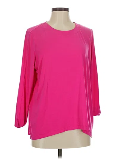 Pre-owned Athleta 3/4 Sleeve T-shirt In Pink