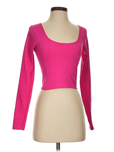 Pre-owned Athleta 3/4 Sleeve T-shirt In Pink